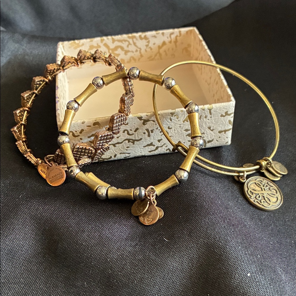 Alex and Ani Gold and Bronze Bracelet Trio